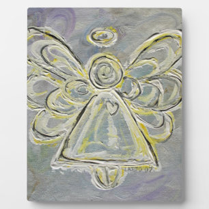 Guardian Zilver Witte Engel Schilderkunst Kunst Pl Fotoplaat