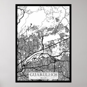 Guarulhos Brazilië Kaart Poster