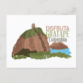 Guatape Colombia El Peñol Vintage reizen Briefkaart