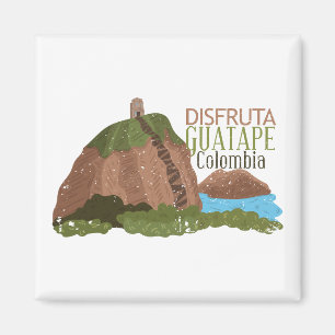 Guatape Colombia El Peñol Vintage reizen Magneet