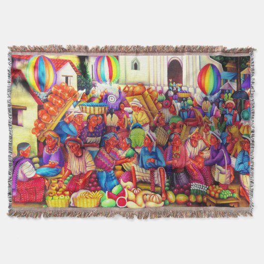 Guatemala Art Throw Blanket Deken (Voorkant)