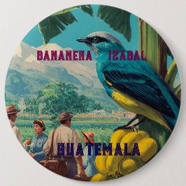 GUATEMALA, BANANERA IZABAL Retro poster Ronde Button 6,0 Cm