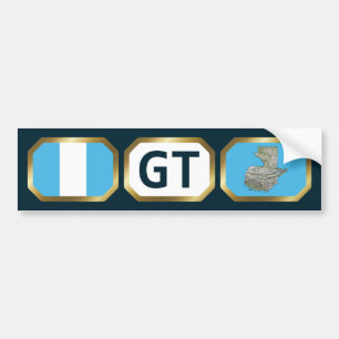 Guatemala Flag Map Code Bumper Sticker