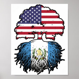 Guatemala Guatemala Amerikaans-Amerikaanse vlag Poster