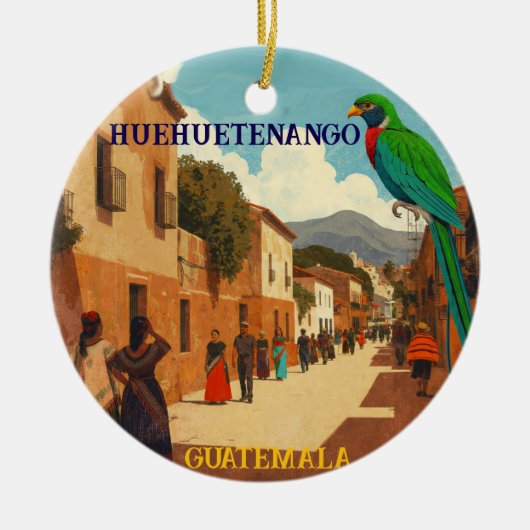 GUATEMALA, HUEHUETENANGO Retro poster Keramisch Ornament (Voorkant)