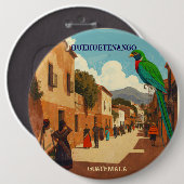 GUATEMALA, HUEHUETENANGO Retro poster Ronde Button 6,0 Cm (Voorkant /achterkant)