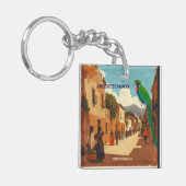 GUATEMALA, HUEHUETENANGO Retro poster Sleutelhanger (Voorkant Links)