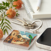 GUATEMALA, HUEHUETENANGO Retro poster Sleutelhanger (Voorkant Rechts)