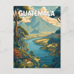 Guatemala Illustratie Reizen Art Vintage Briefkaart