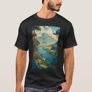 Guatemala Illustratie Reizen Art Vintage T-shirt