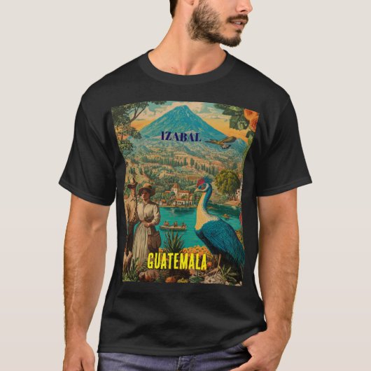 GUATEMALA, IZABAL Retro poster T-shirt (Voorkant)