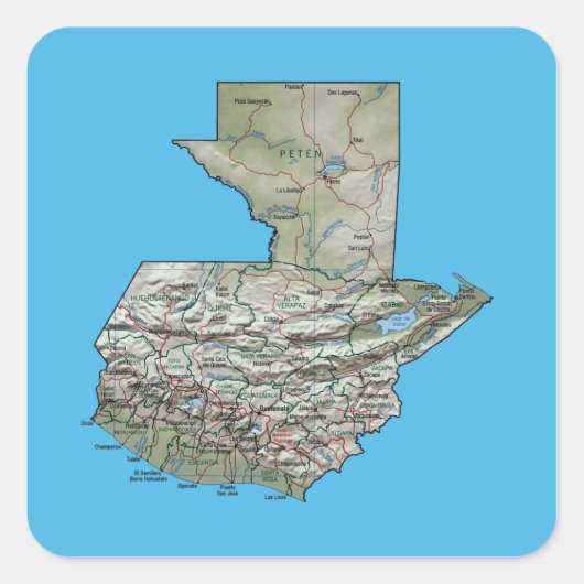 Guatemala Kaart Sticker (Voorkant)