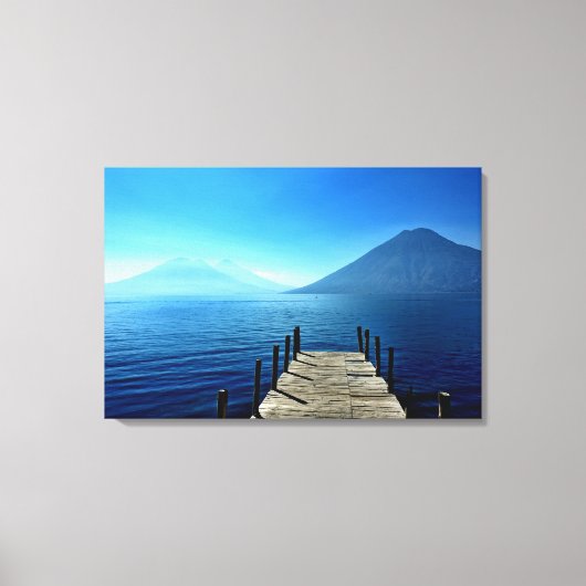 Guatemala - Lago Atitlan Sunrise Canvas Afdruk (Voorkant)
