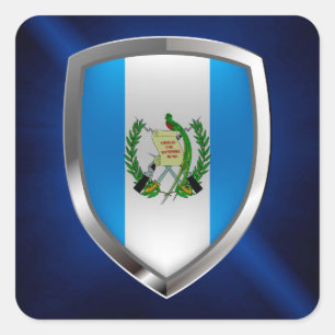 Guatemala Mettalic Emblem Vierkante Sticker