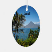 Guatemala, Natuurlijk mooi landschap keramiek Metalen Ornament (Voorkant Rechts)