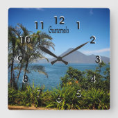 Guatemala, Natuurlijk Mooie Landschap Vierkante Klok (Voorkant)