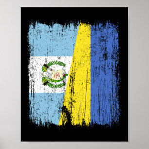 Guatemala Oekraine Half Vlag Guatemalteekse Oekraï Poster