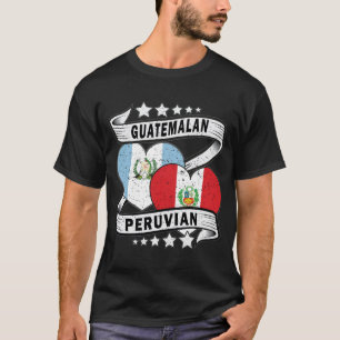 Guatemala Peru Vlag half Guatemalteeks half Peruvi T-shirt