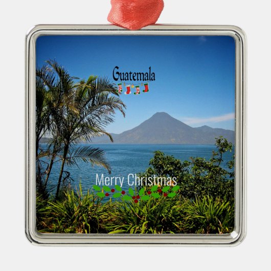 Guatemala, Prettig kerstfeest, Metalen Ornament (Voorkant)