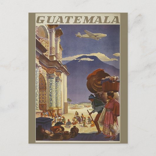  Guatemala Retro Travel Briefkaart (Voorkant)