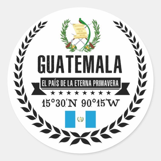 Guatemala Ronde Sticker (Voorkant)