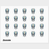 Guatemala Smiling Skull Flag Ronde Sticker (Vel)
