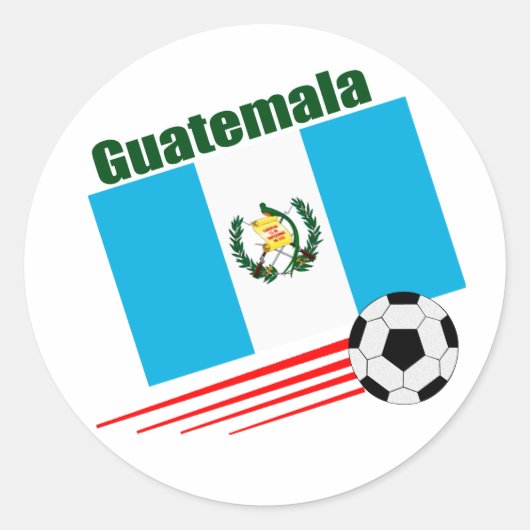 Guatemala Soccer Team Ronde Sticker (Voorkant)