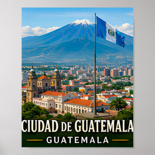 Guatemala-Stad Vulkanen Uitzichten en Mayan Erfgoe Poster