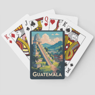 Guatemala Tikal Nationaal Park Illustratie Reizen Pokerkaarten