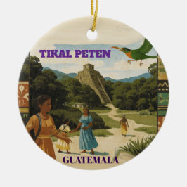 GUATEMALA TIKAL PETEN Retro poster Keramisch Ornament
