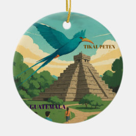 GUATEMALA TIKAL PETEN Retro poster Keramisch Ornament