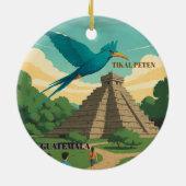 GUATEMALA TIKAL PETEN Retro poster Keramisch Ornament (Achterkant)