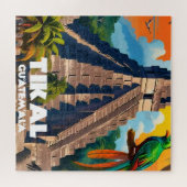 Guatemala Tikal Temple |  retro Legpuzzel (Horizontaal)
