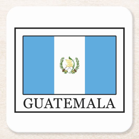 Guatemala Vierkante Kartonnen Onderzetter (Voorkant)