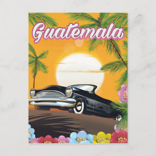 Guatemala vintage auto reisposter briefkaart