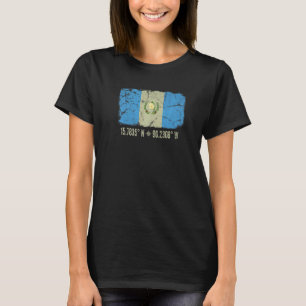 Guatemala Vlag Coördinaten Mannen Vrouwen Guatemal T-shirt