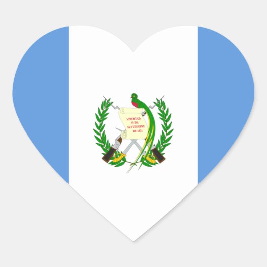 Guatemala Vlag GT Hart Sticker (Voorkant)