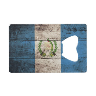 Guatemala Vlag op de Oude Hout Grain Kredietkaart Flessenopener