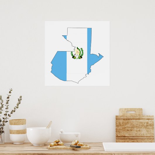 guatemala vlag : vorm silhouet symbool poster (Keuken)