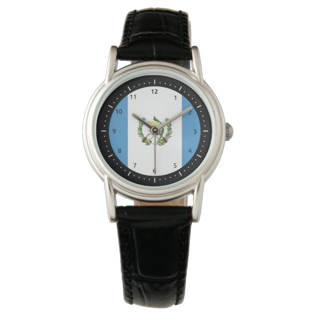 Guatemalan flag Watch Horloge (Voorkant)