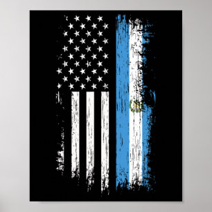 Guatemalteeks-Amerikaanse Vlag - Trots Guatemala V Poster