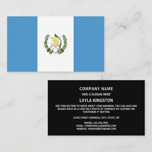 Guatemalteekse vlag, vlag van Guatemala Visitekaartje (Voorkant / Achterkant)