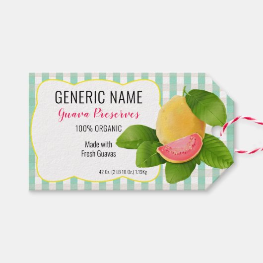 Guava Fruit Canning Jar Label Cadeaulabel (Voorkant (Horizontaal))