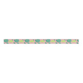 Guava Greenery Pink Green Fruit Pattern Grosgrain Lint (Voorkant)