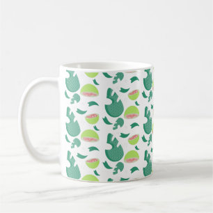 Guava Greenery Pink Green Fruit Pattern Koffiemok
