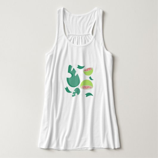Guava Greenery Pink Green Fruit Pattern Tanktop (Design voorkant)