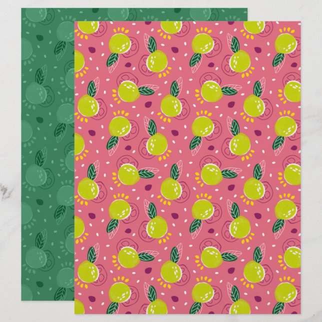 Guave scrapboekpapier (Voorkant / Achterkant)
