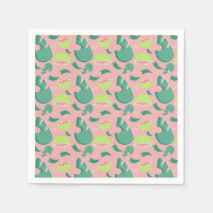 Guavegroen Pink Groen Fruitpatroon Servet