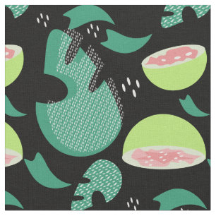 Guavegroen Pink Groen Fruitpatroon Stof