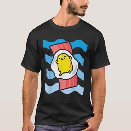Gudetama de Luie Ei Golven Bacon Floaty Ocean Bea T-shirt (Voorkant)